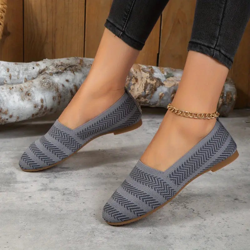 Balletflats van zacht breigoed