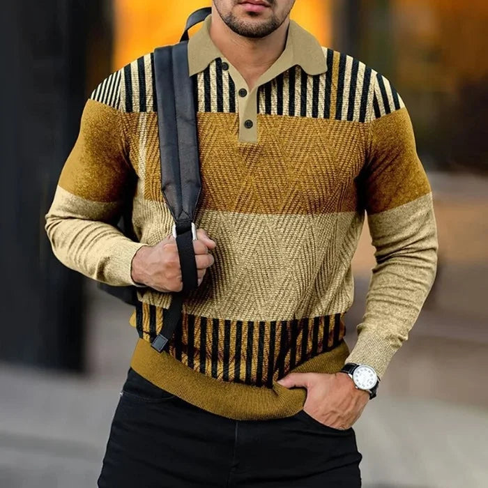 Nino | Zakelijk poloshirt met lange mouwen