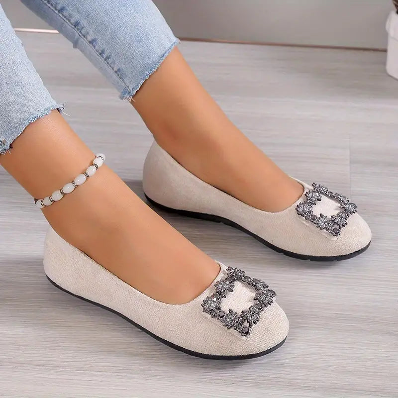 Ballet flat met strass gesp