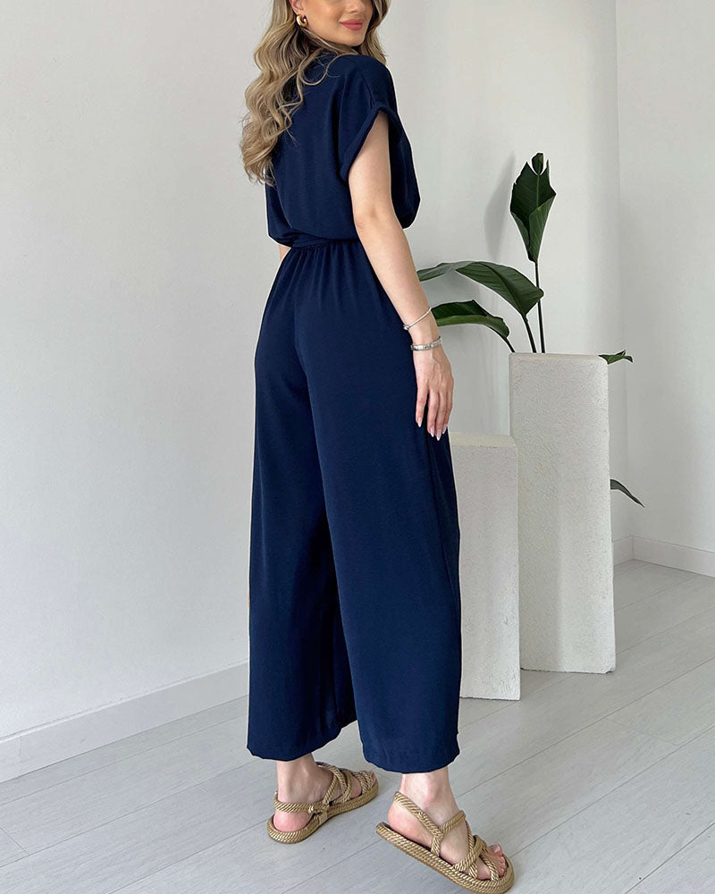 Vien | Casual jumpsuit met V-hals en bandje