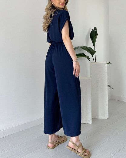 Vien | Casual jumpsuit met V-hals en bandje