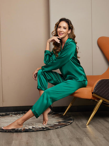Gemina | Elegante pyjamaset met knopen in pure zijde