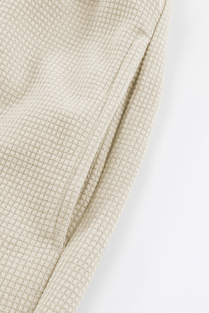 Evanka | Wafel Textuur Cargo Zak Jogger Broek