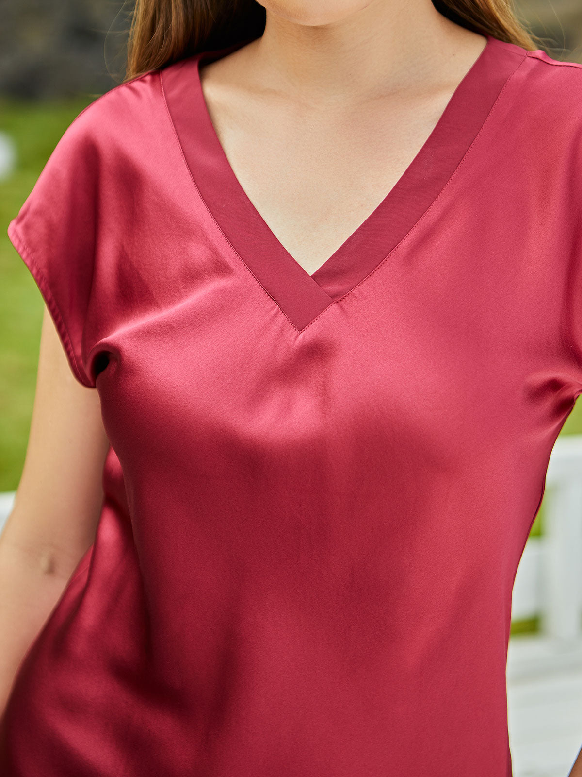 Nerys | Luxe Lange Zijde Nachthemd met Relaxed Fit