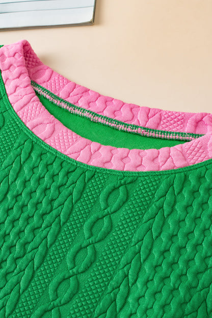 Chanda | Casual Trim Kabel Getextureerde Shorts Set