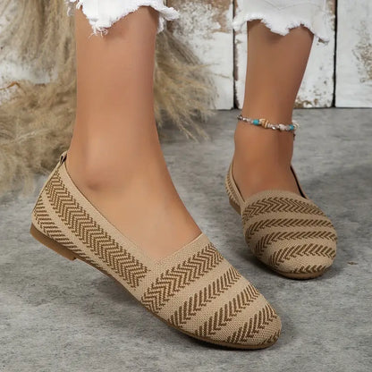 Balletflats van zacht breigoed