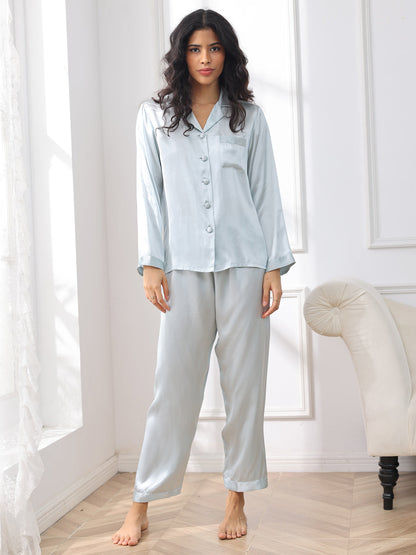 Gemina | Elegante pyjamaset met knopen in pure zijde
