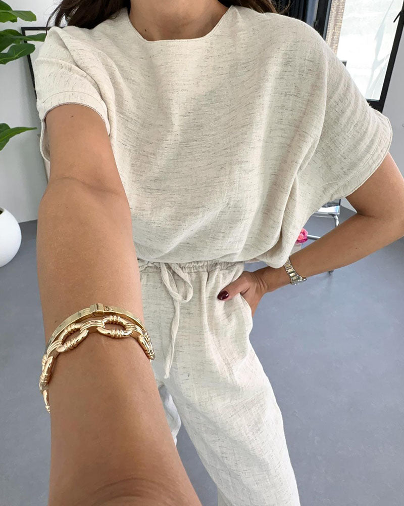 Myka - Eenvoudige casual zomerse tweedelige set