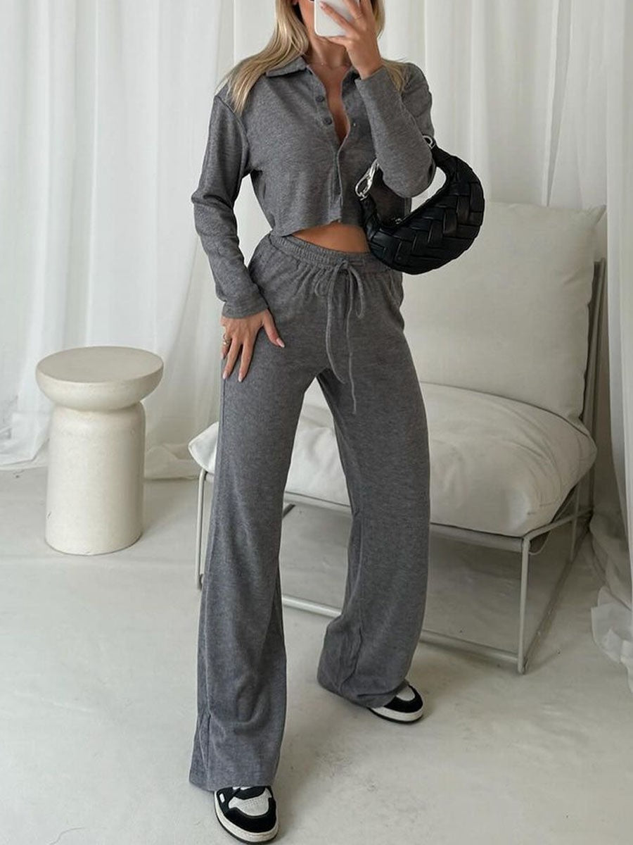 Ilona | Casual bijgesneden overhemd en broek set