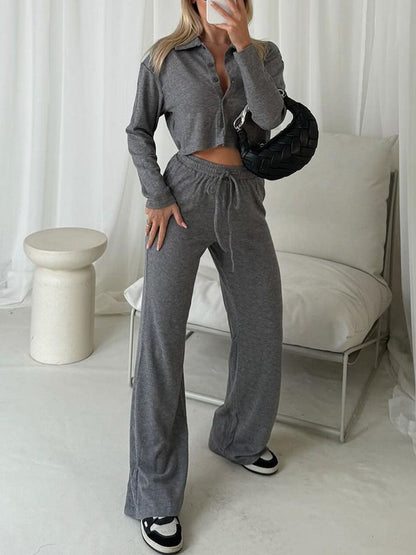 Ilona | Casual bijgesneden overhemd en broek set