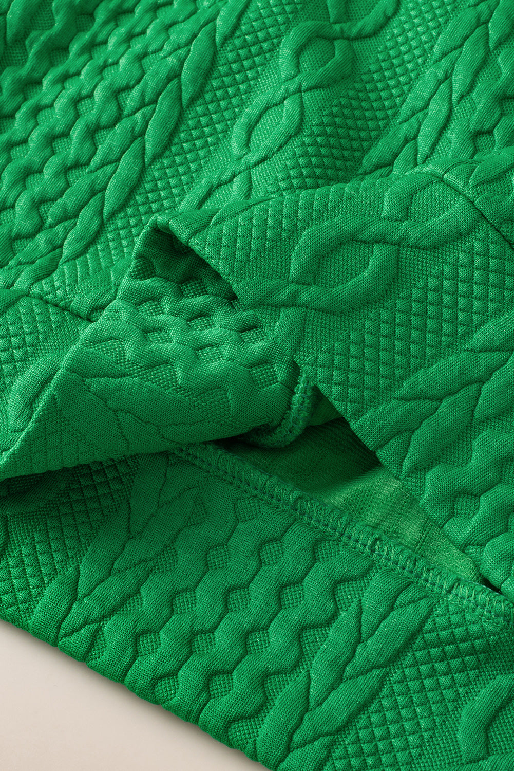 Chanda | Casual Trim Kabel Getextureerde Shorts Set