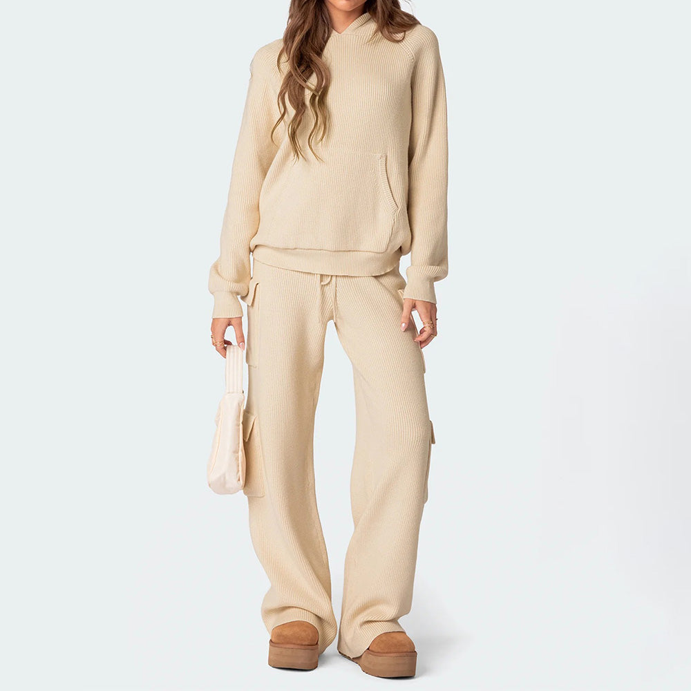 Corina | Stijlvolle trui met capuchon tweedelige set