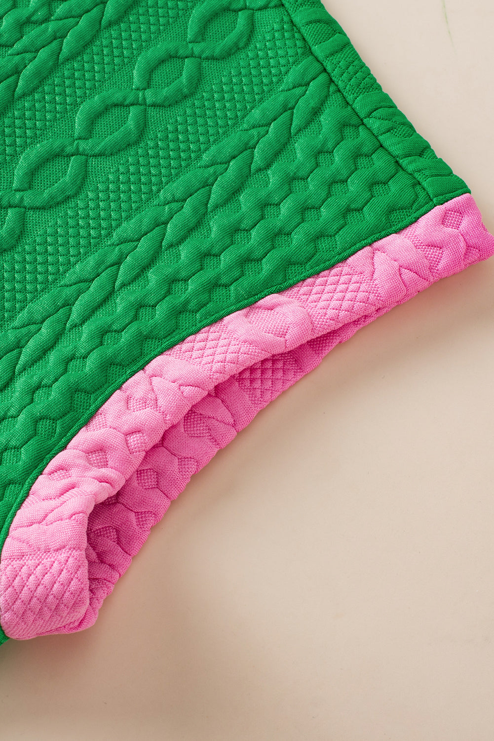 Chanda | Casual Trim Kabel Getextureerde Shorts Set