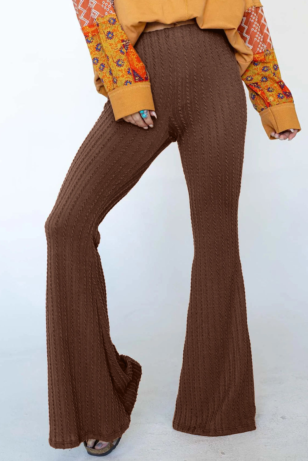 Sahar | Retro gebreide broek met middellange taille