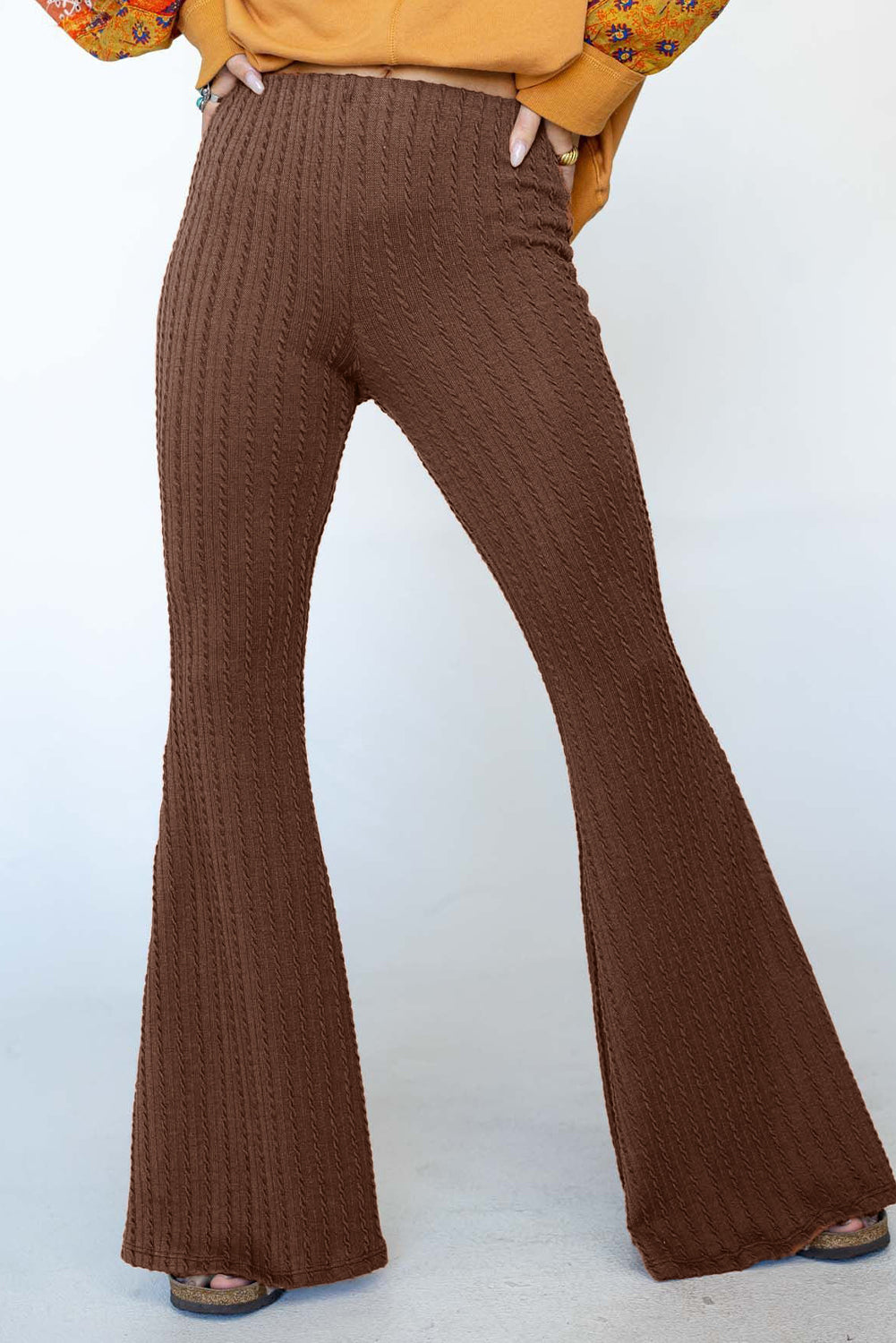 Sahar | Retro gebreide broek met middellange taille