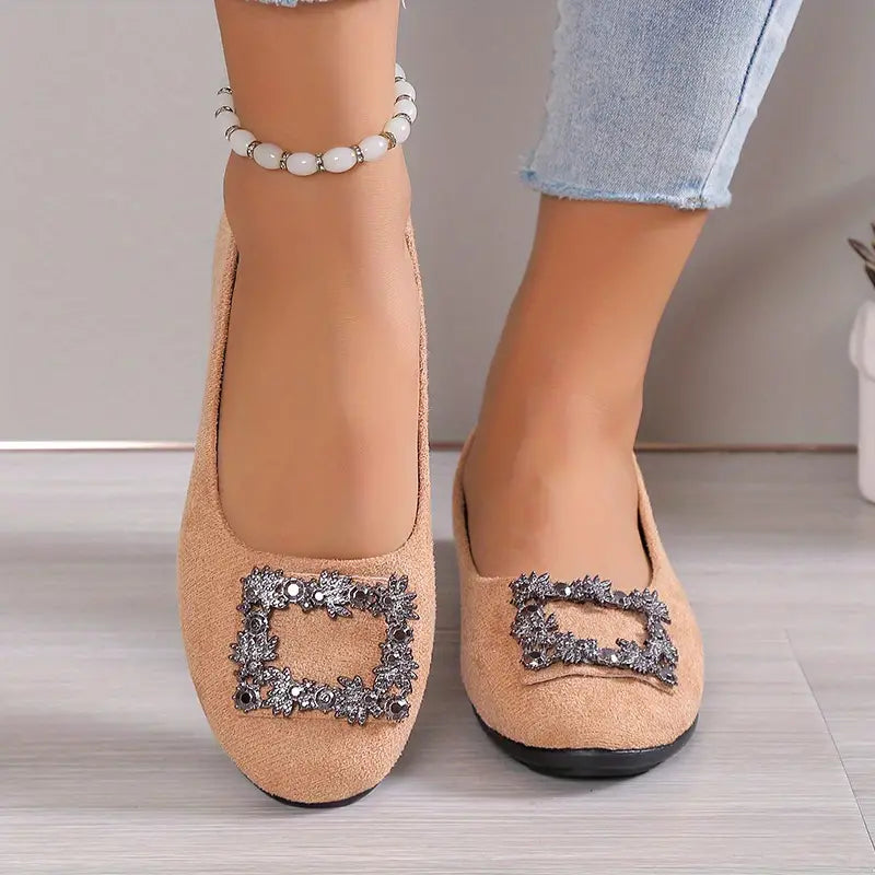 Ballet flat met strass gesp