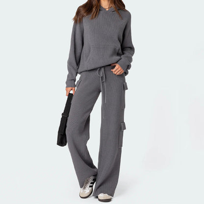 Corina | Stijlvolle trui met capuchon tweedelige set