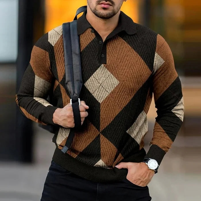 Nino | Zakelijk poloshirt met lange mouwen