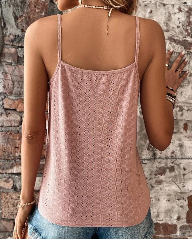 Kanten topje met V-hals