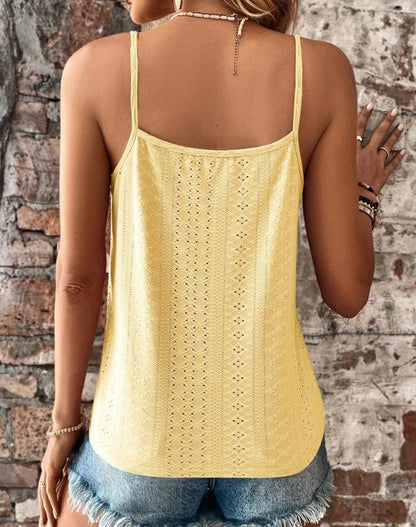 Kanten topje met V-hals