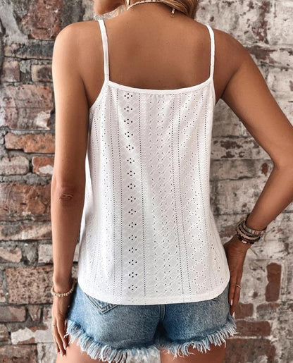 Kanten topje met V-hals