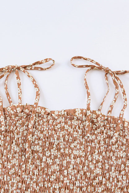 Marella - Jumpsuit met smalle bandjes en gesmokt lijfje