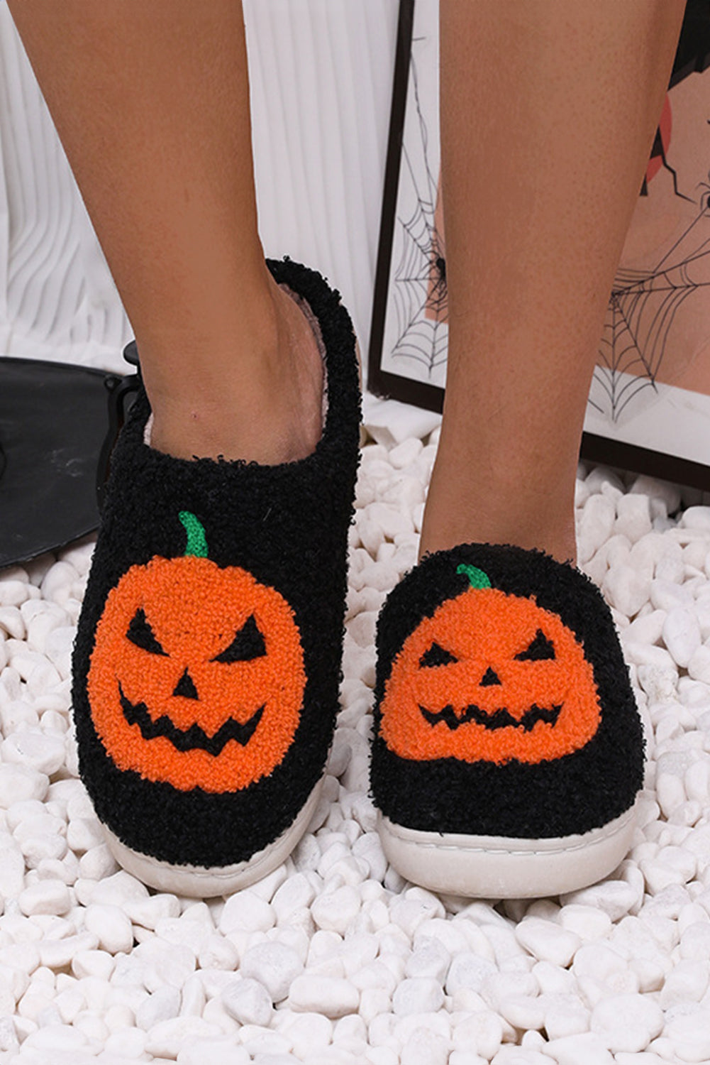 SpookySlips | Hippe Halloween pantoffels met pompoenprint