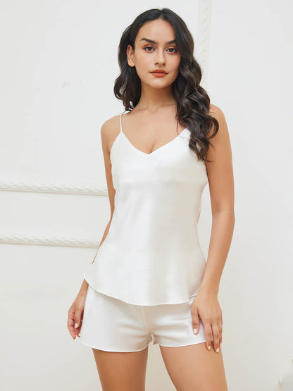 Yfke | Luxe Zijden Camisole Set met Spaghetti Bandjes