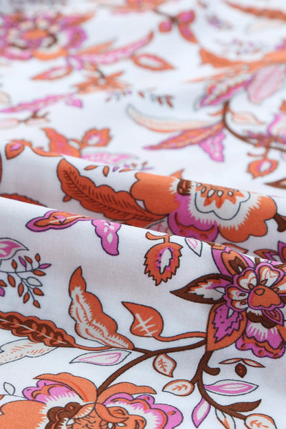 Kaden | Bloemenprint Broek met hoge taille en wijde pijpen