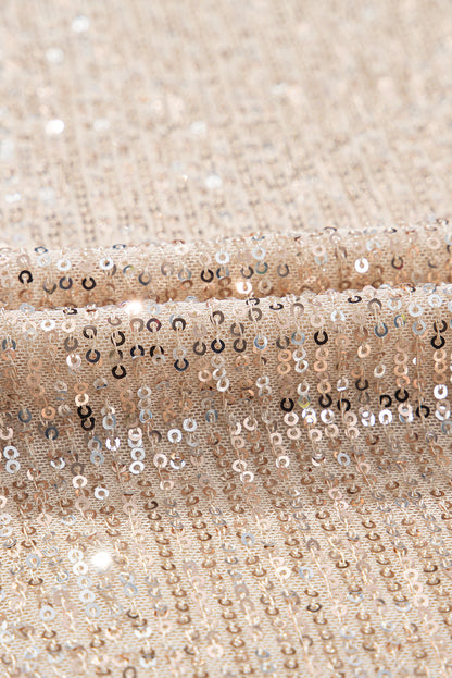 Rhoda | Goudkleurig lovertje V-hals mouwloos jumpsuit