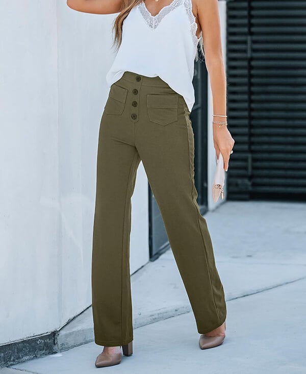 Chelsea - Elastische High Waisted Casual Broek