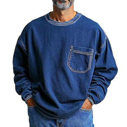 Lieuwe | Casual oversized denim trui voor mannen