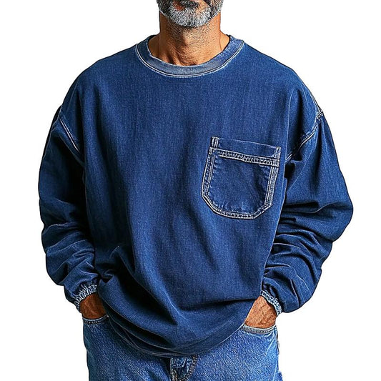 Lieuwe | Casual oversized denim trui voor mannen