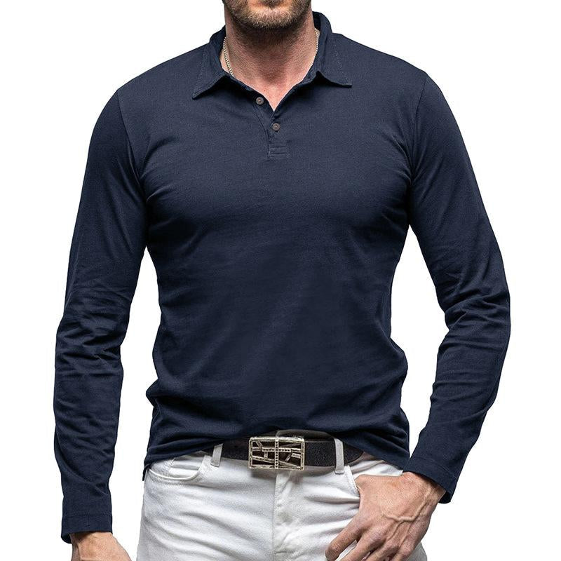 Michael | Vintage poloshirt met lange mouwen