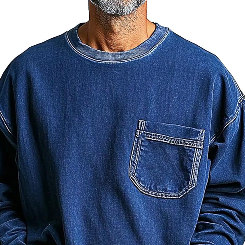 Lieuwe | Casual oversized denim trui voor mannen
