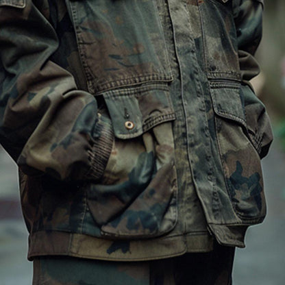 Ulisse | Camouflage jas met capuchon en meerdere zakken