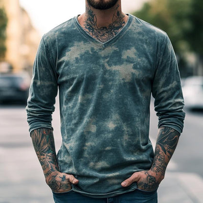 Michal | Casual tie-dyed t-shirt met lange mouwen