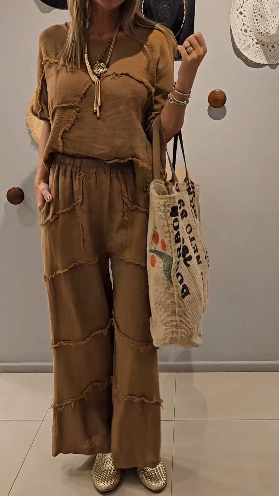 Yani - Tweedelige set met splicing ontwerp