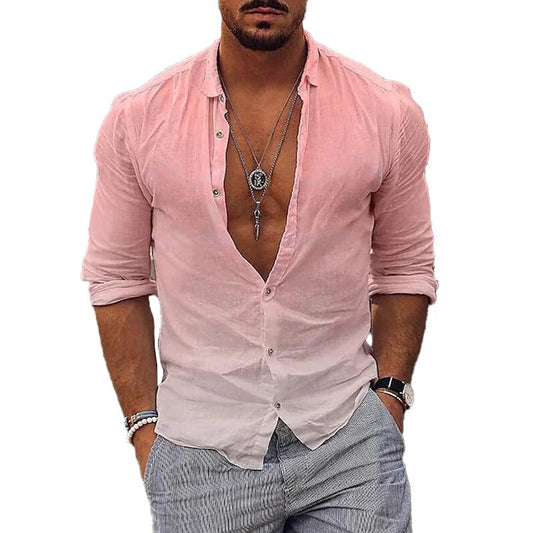 Gavin | Trendy Gradiënt Shirt met Lange Mouw