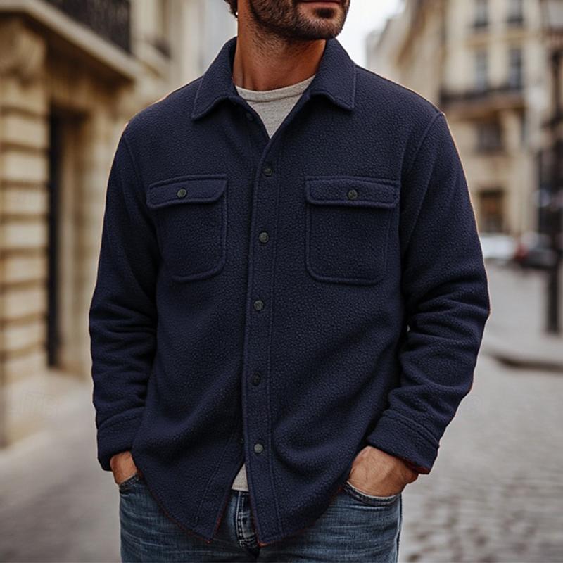 Facundo | Casual polar fleece overhemdjas met lange mouwen