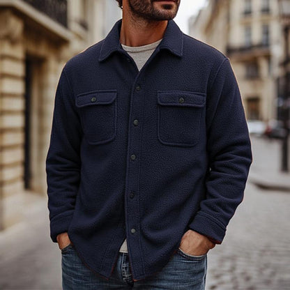 Facundo | Casual polar fleece overhemdjas met lange mouwen