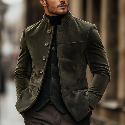 Arnulfo | Retro slim fit blazer met opstaande kraag