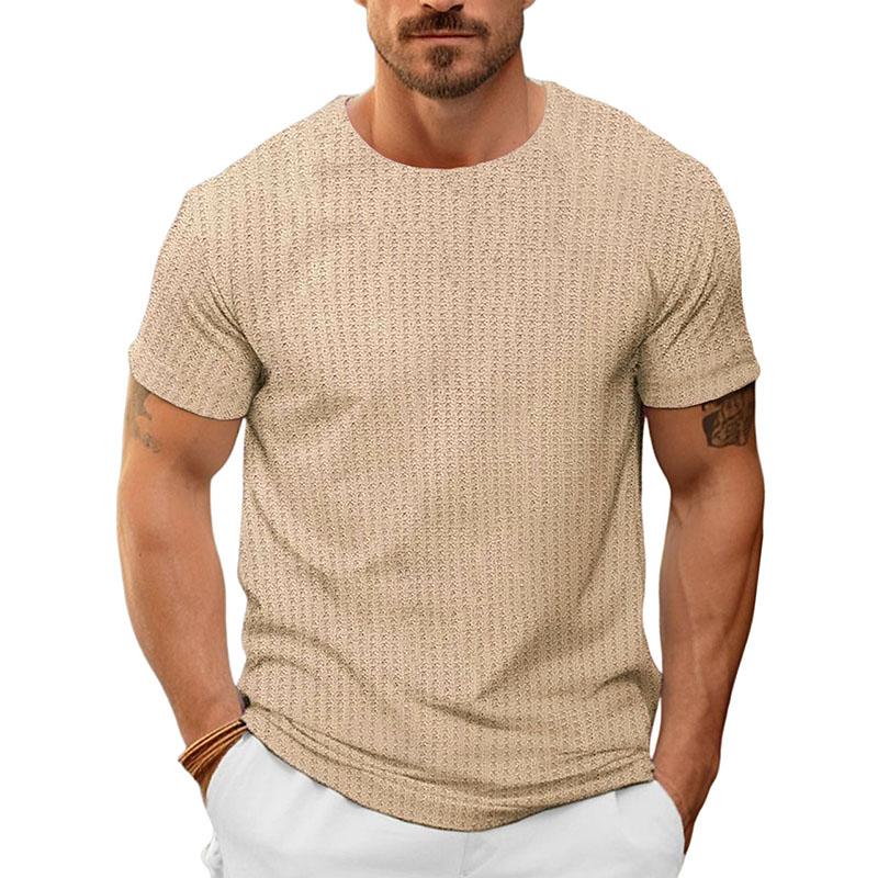 Reuben | Casual slim fit t-shirt met wafelstructuur
