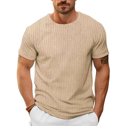 Reuben | Casual slim fit t-shirt met wafelstructuur