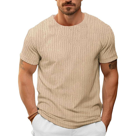 Reuben | Casual slim fit t-shirt met wafelstructuur