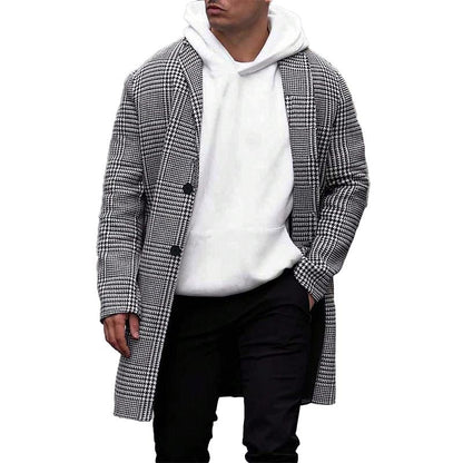 Rohan | Klassieke halflange jas in houndstooth-stijl