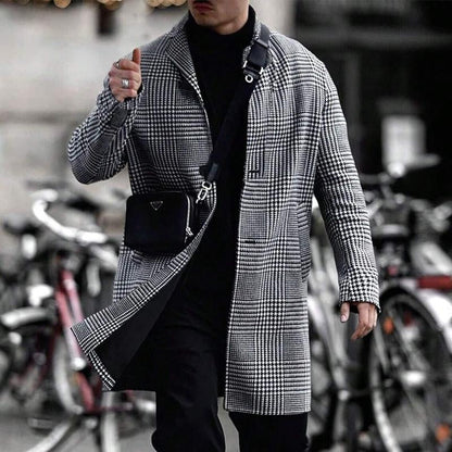 Rohan | Klassieke halflange jas in houndstooth-stijl