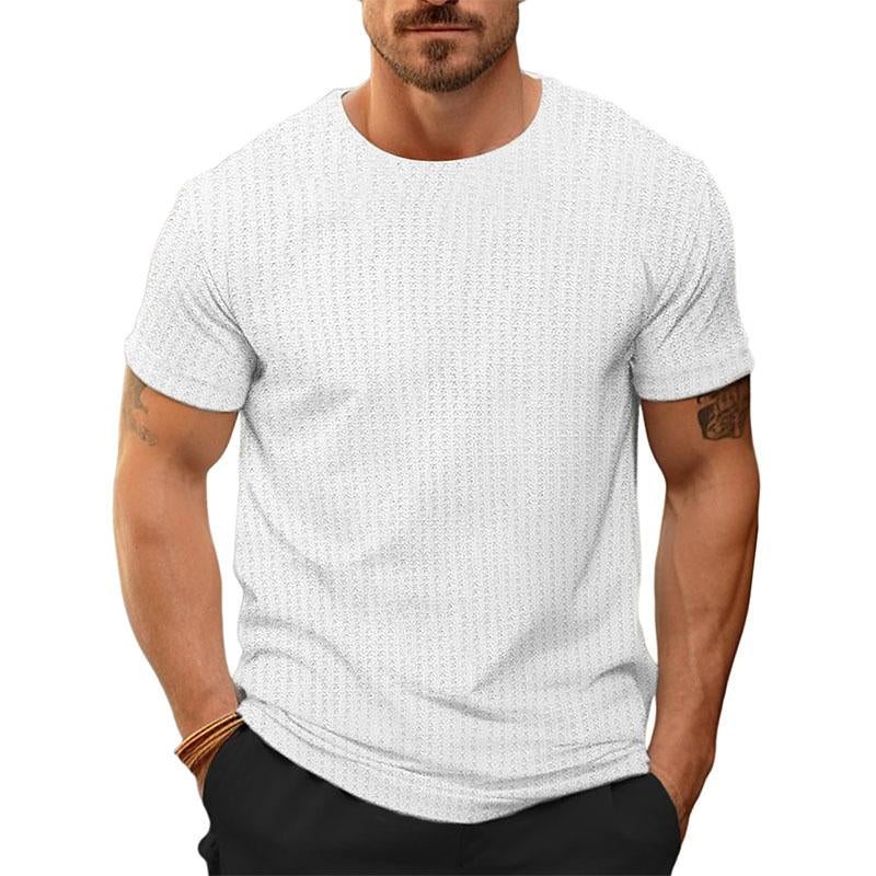 Reuben | Casual slim fit t-shirt met wafelstructuur