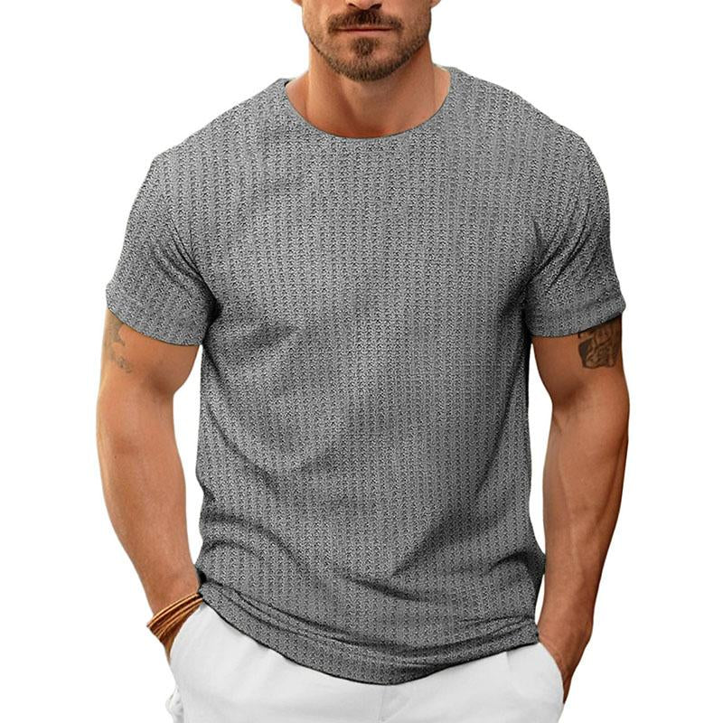 Reuben | Casual slim fit t-shirt met wafelstructuur
