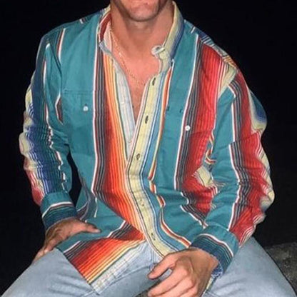 Dominic | Retro gestreept overhemd met lange mouwen